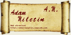 Adam Miletin vizit kartica
